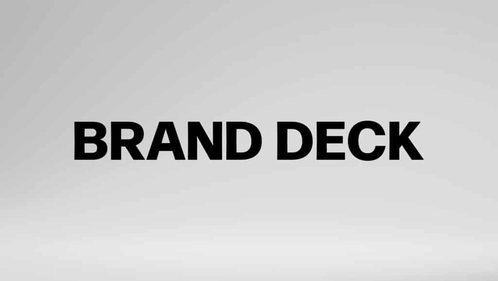 Brand Deck text written in black