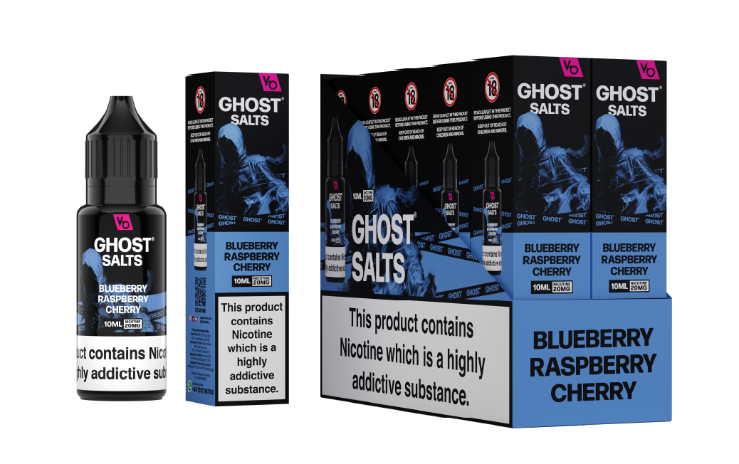 Blueberry Raspberry Cherry Ghost Salts With Cartons