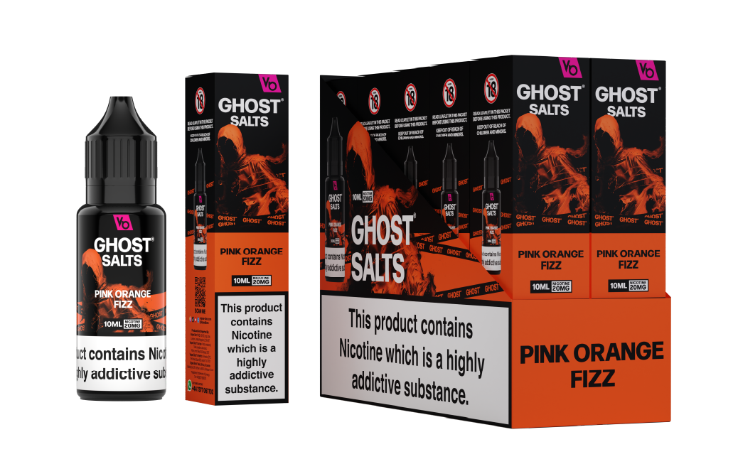 Pink Orange Fizz Ghost Salts WIth Cartons