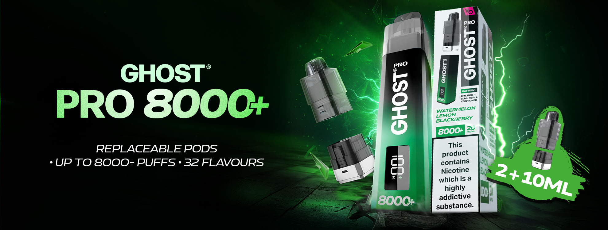 Ghost Pro 8000 Replaceable Pods
