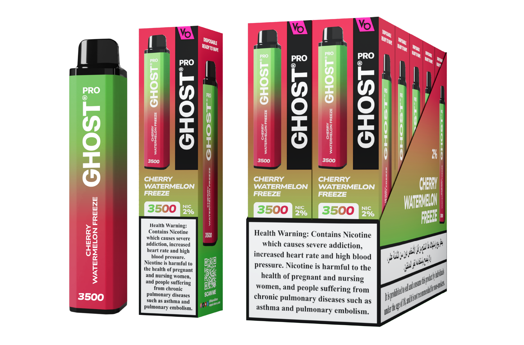 GHOST PRO 3500 Cherry Watermelon Freeze