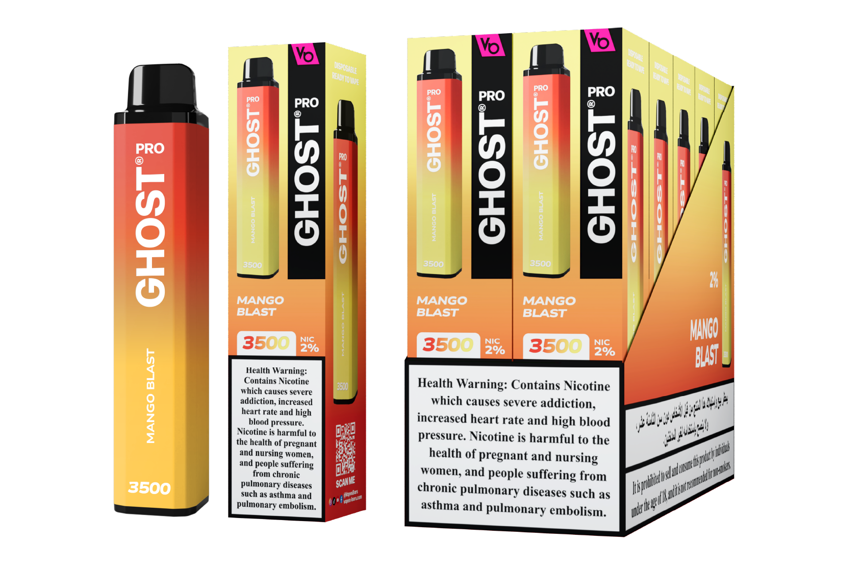 GHOST PRO 3500 Mango Blast