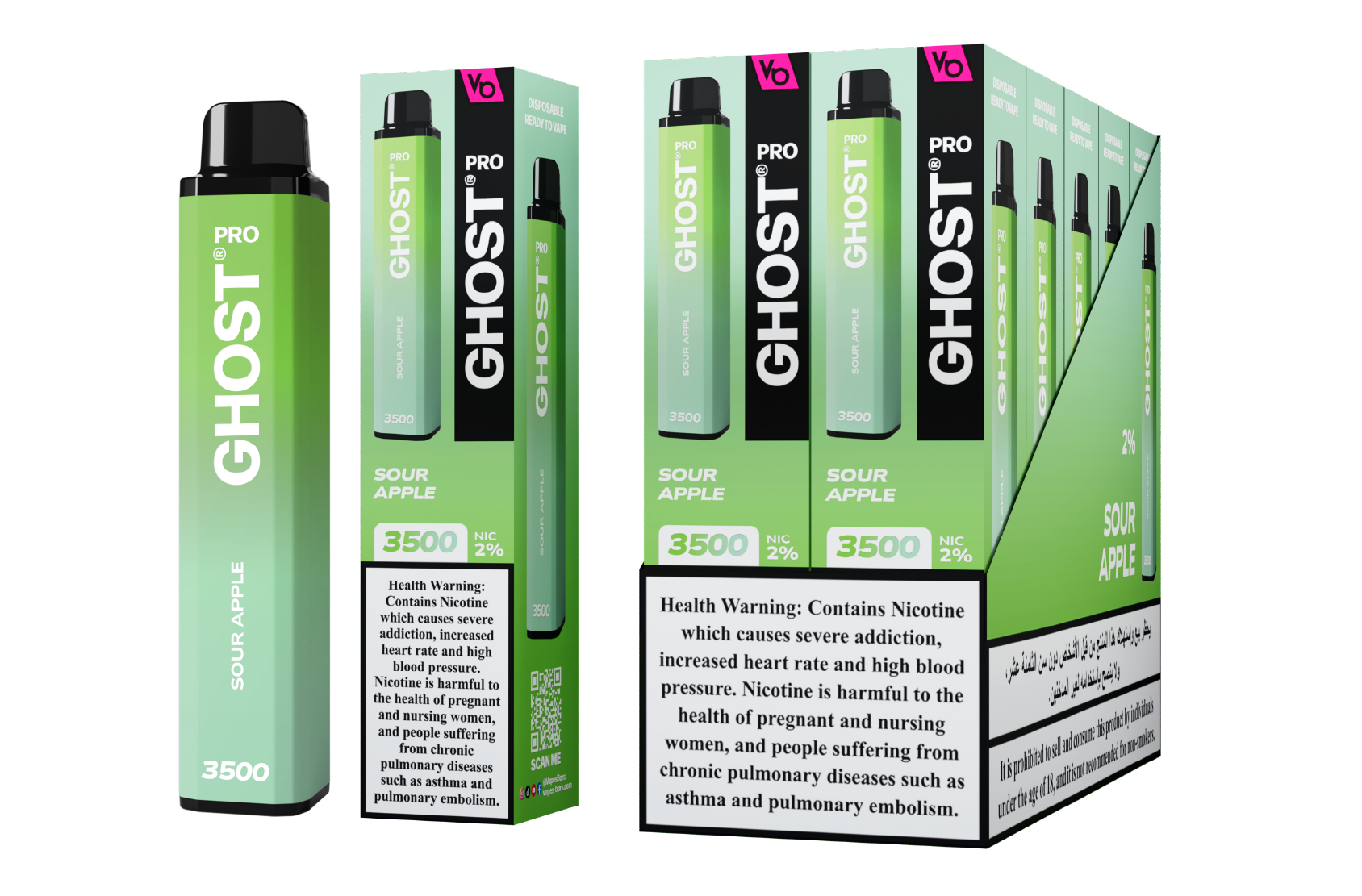 GHOST PRO 3500 Sour Apple
