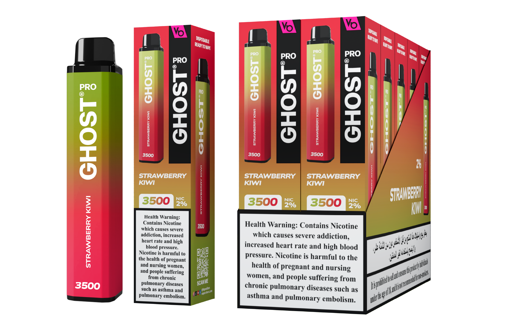 GHOST PRO 3500 Strawberry Kiwi