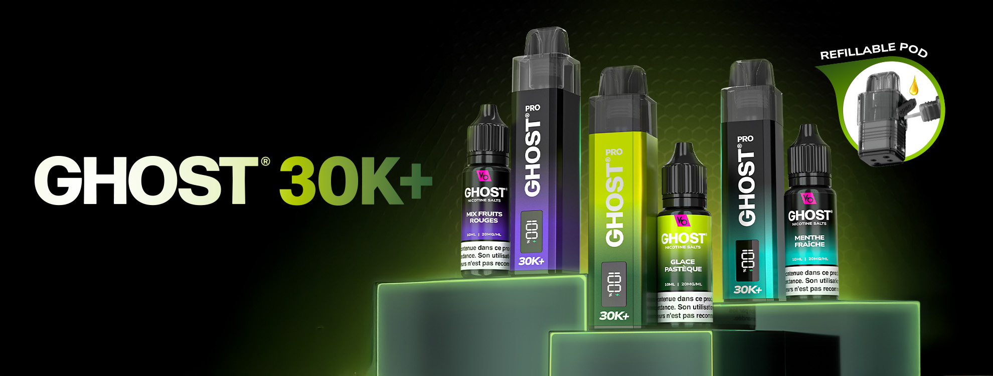 GHOST® PRO 30K+ FRANCE REFILLABLE POD