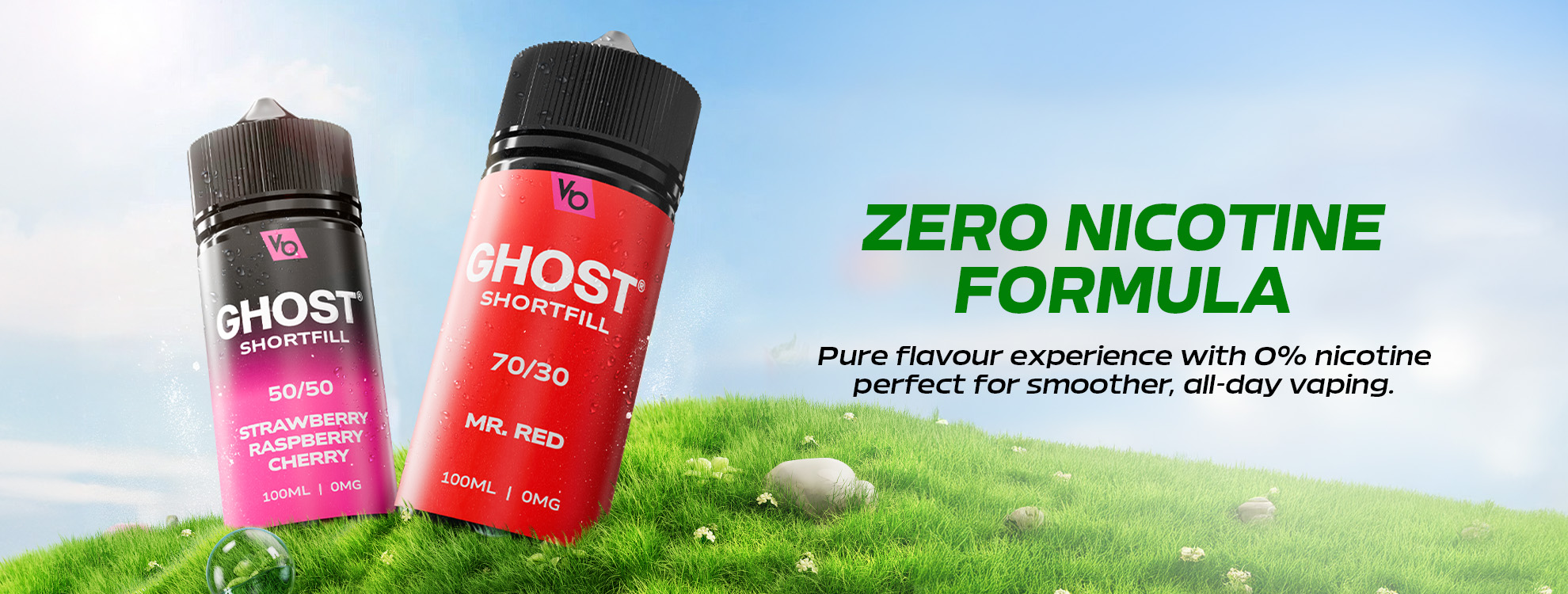 ZERO NICOTINE FORMULA, Pure flavour experience with 0 percent nicotine, perfect for smoother, all-day vaping