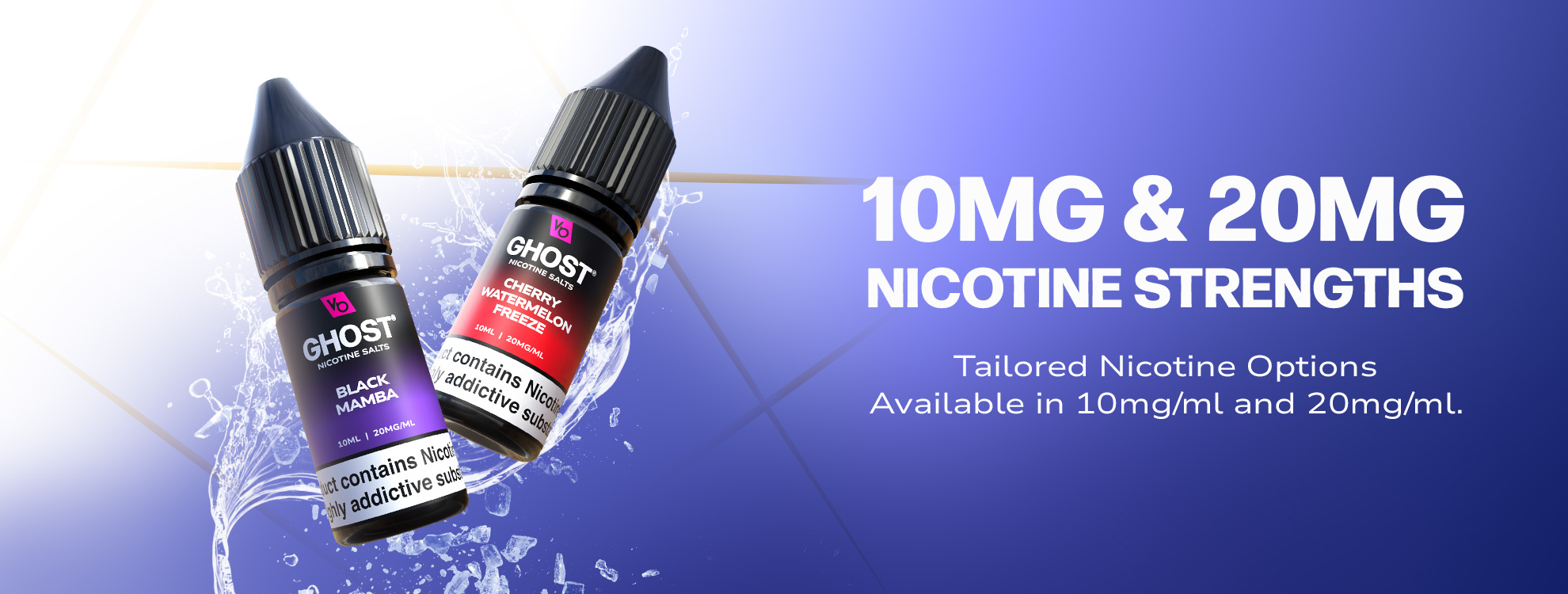 GHOST® NICOTINE SALTS 10MG & 20MG NICOTINE STRENGTH, 10ML CAPACITY