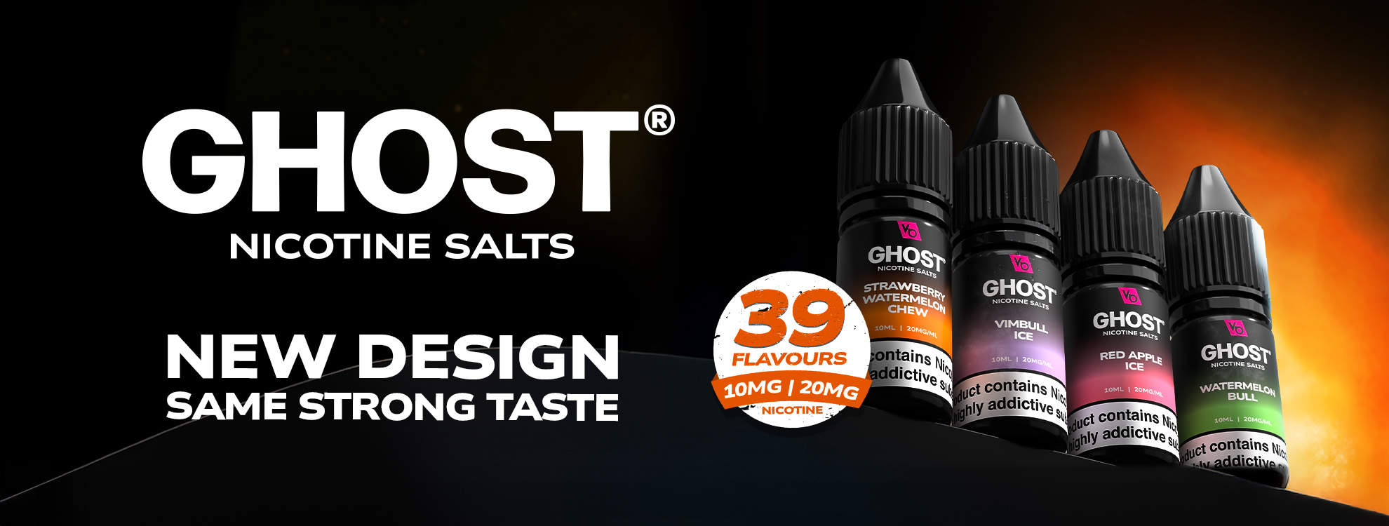 GHOST® NICOTINE SALTS NEW DESIGN SAME STRONG TASTE